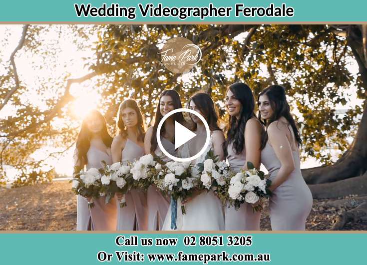 Bride and her secondary sponsors posed on camera Ferodale NSW 2318